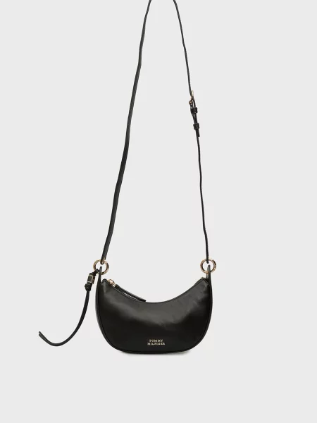 Мини кожаная сумка Tommy Hilfiger черная