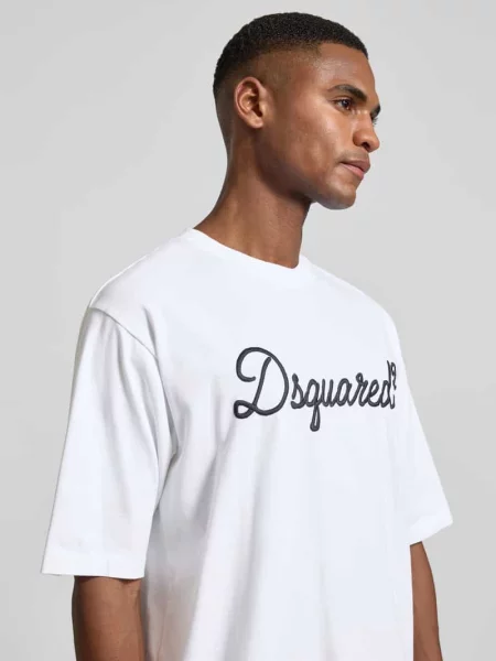 T-shirt o kroju loose fit z czystej bawełny Dsquared2 biała