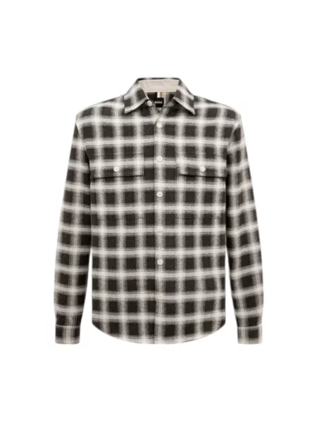 Koszula Hugo Boss w kratę casual szara