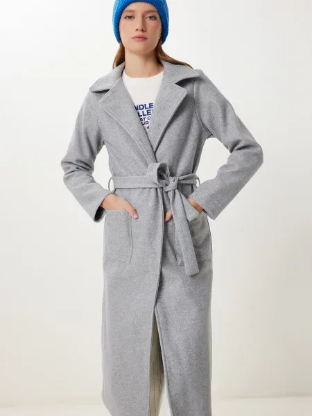 Happiness İstanbul Palton de primăvară-toamnă amestecat gri