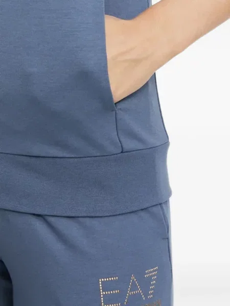 Pantaloni Ea7 Emporio Armani cu imagine alergare albastru