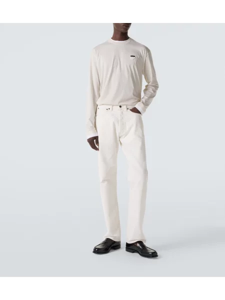 Tricou Prada din jerseu alb