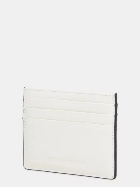 Usnjen etui za kartice Karl Lagerfeld K/SIGNATURE bela