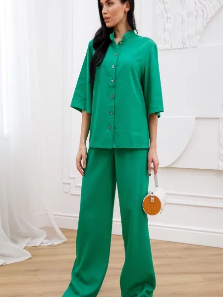 Льняные брюки Rimari зеленые