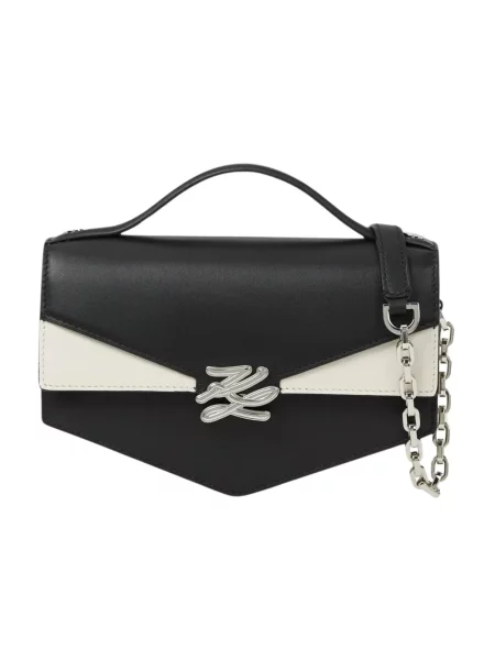 Karl Lagerfeld torebka crossbody skórzana Karl Lagerfeld Studio czarna