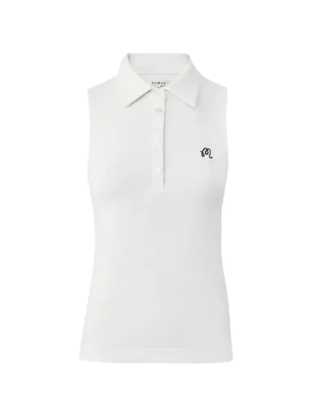 Golf tricou polo Malbon Golf fără mâneci alb