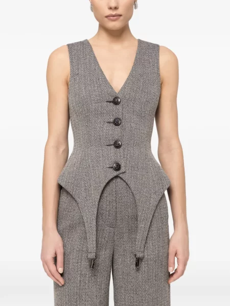 Kamizelka Nissa jednorzędowa szara