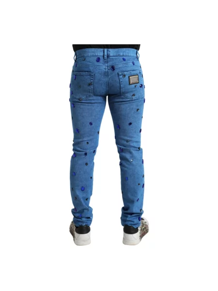 Skinny jeansy skinny Dolce And Gabbana niebieskie