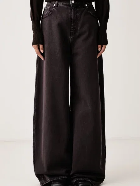MSGM blugi wide leg pentru femei violet