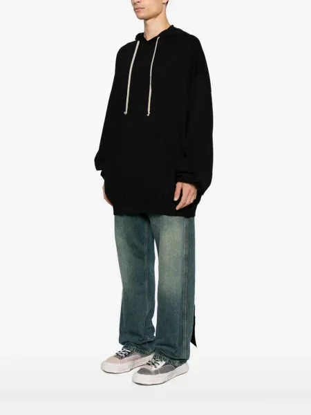Hanorac cu glugă Rick Owens Drkshdw cu cordon negru