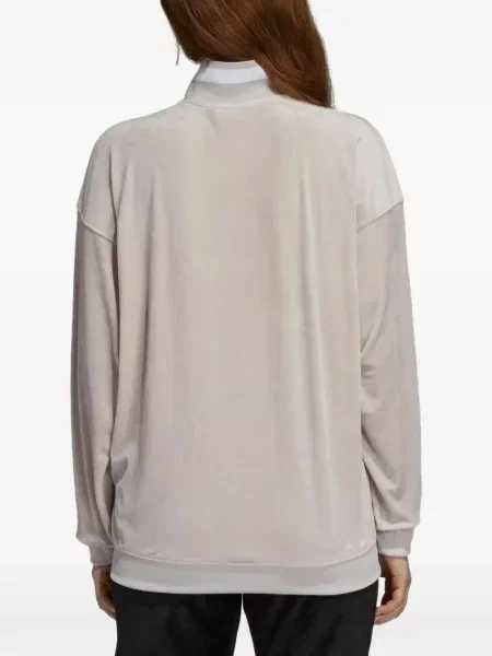 Pruhované krajkové pruhované tričko Adidas s vázáním šedé