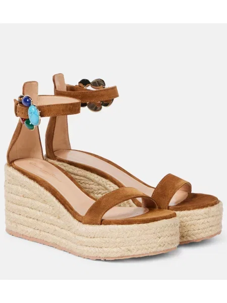 Espadrile Gianvito Rossi din piele de căprioară cu platformă