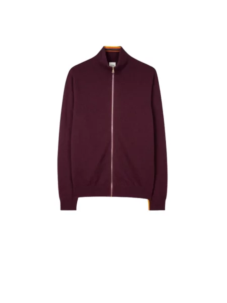 Sweter Paul Smith z kaszmiru z wysokim kołnierzem czerwony