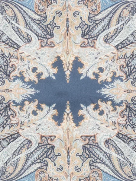Fular Etro cu imagine cu model paisley albastru