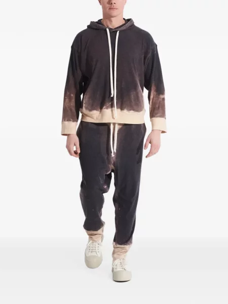 Hoodie Tessitura με φθαρμένο εφέ καφέ