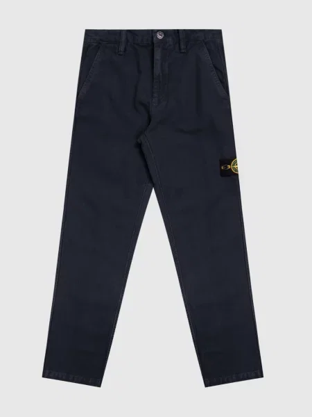 Дитячі штани з патчем логотипа Stone Island сині