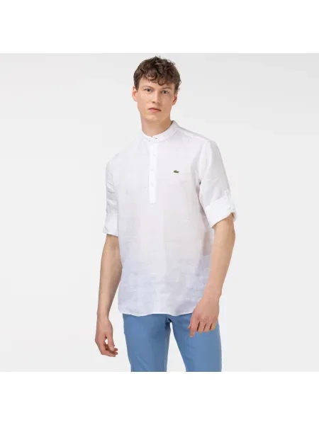 Lacoste Koszula Tkana Lacoste beżowa