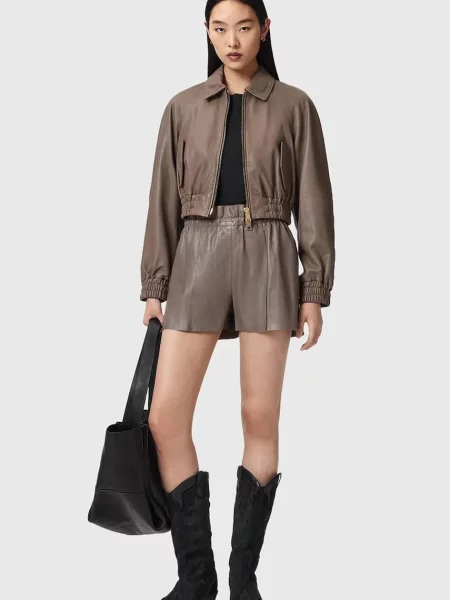 Кожаные шорты Allsaints