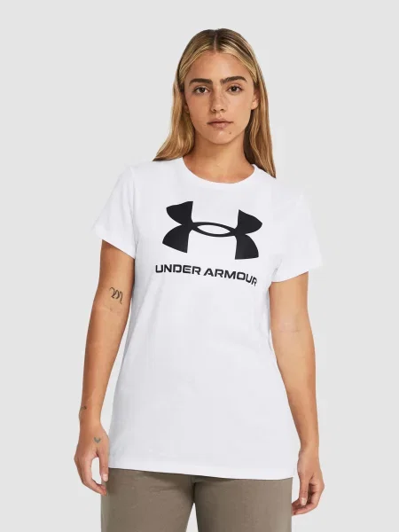 Футболка Under Armour Sportstyle Logo Ss бавовна/поліестер білий