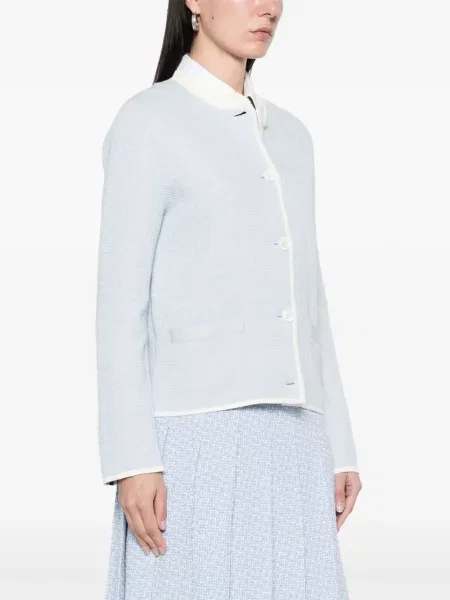 Geacă Thom Browne tricotate albastru