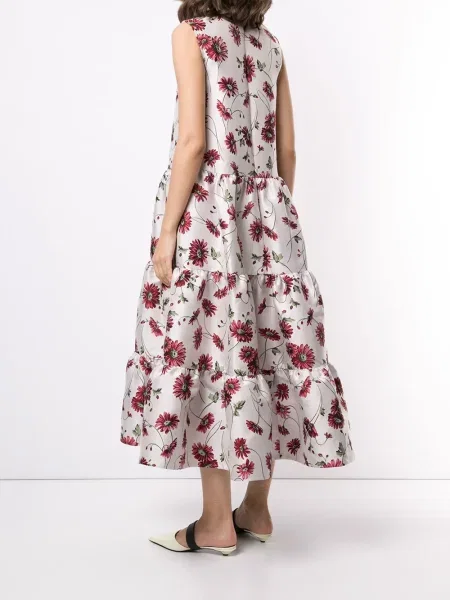 Rochie maxi Adam Lippes din jacard alb