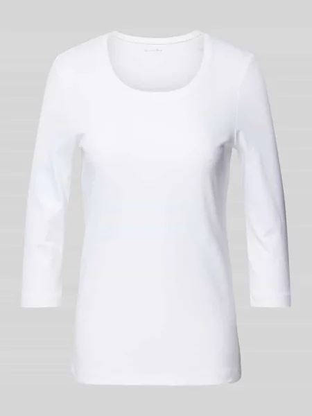 T-shirt z rękawami o długości w jednolitym kolorze Christian Berg Woman