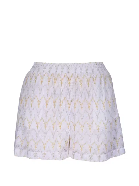 Pantaloni scurți Missoni tricotate cu imprimeu geometric alb