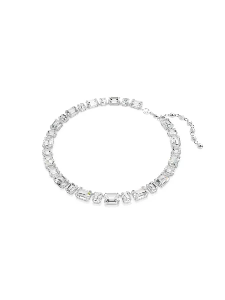 Lniany naszyjnik Swarovski elegancki do tenisa biały