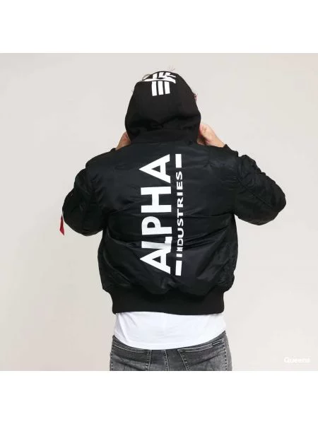 Bunda Alpha Industries Inc. s potlačou čierna