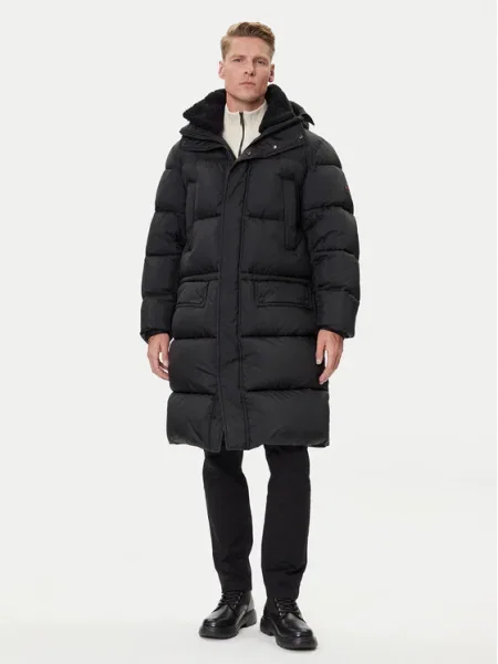 BOSS Зимно палто Omont Oversize черен