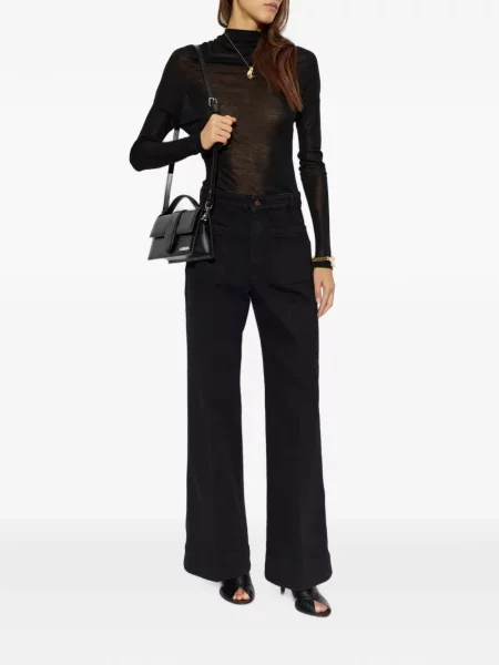 Lung top Victoria Beckham negru