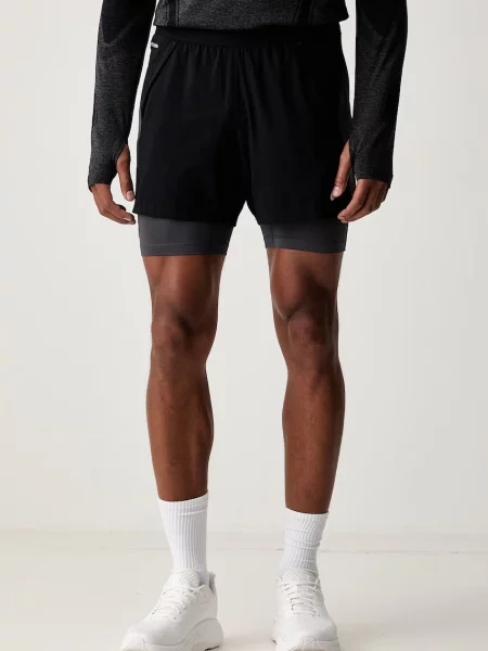 Asics pantaloni scurți 2 în 1 pentru bărbați ROAD SHORT negru