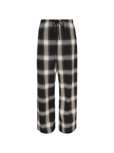 Hlače Fear Of God Essentials od flanela siva