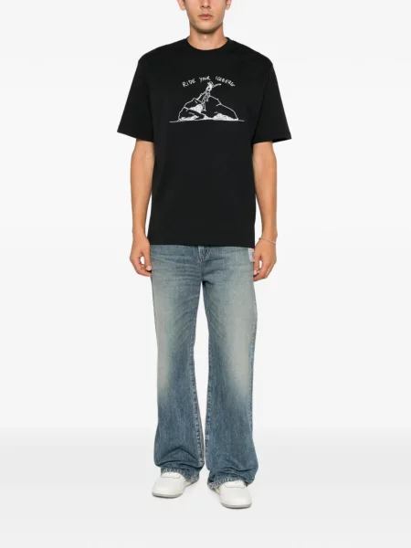 Scurt tricou Iceberg cu broderie negru