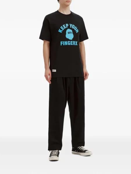 Pantaloni Fingercroxx cu autograf negru