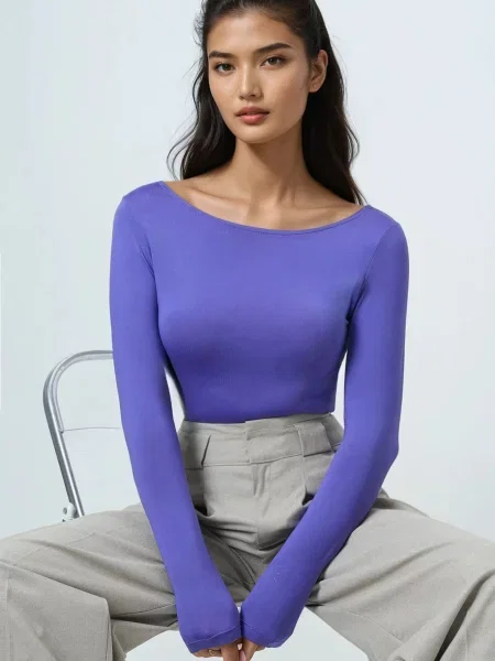 Trend Alaçatı Stili Tricou lila