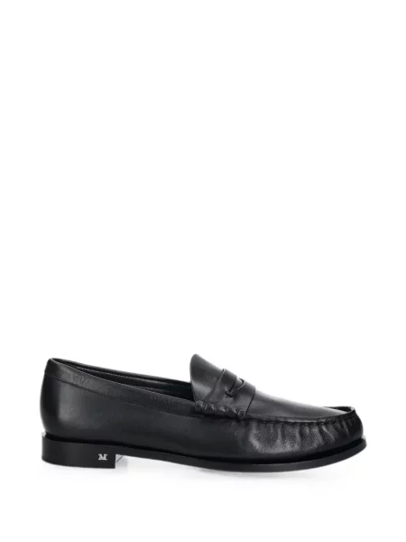 Pantofi loafer Max Mara din piele cu autograf negru