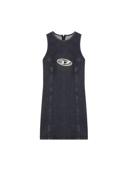 Mała mały sukienka jeansowa Diesel bez rękawów czarna