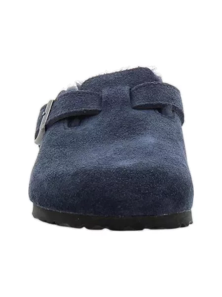 Papuci tip mules Birkenstock din nubuc albastru