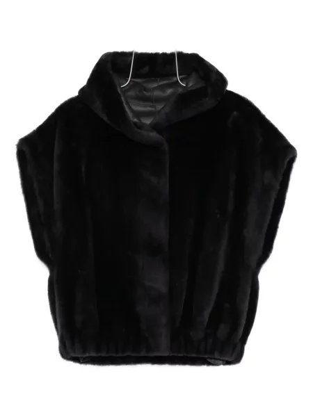 Geacă Arma cu glugă cu blană negru