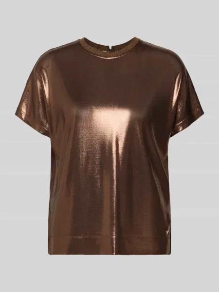 T-shirt z imitacji skóry model ‘Nicola’ Mos Mosh