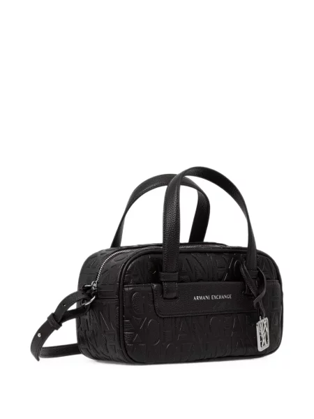 Geantă Armani Exchange cu autograf negru