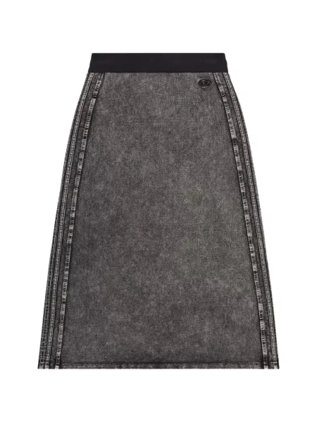 Dungă laterală fustă midi Diesel cu dungi gri