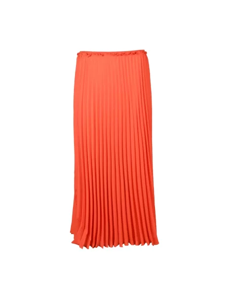 Lniana długa spódnica plisowana Red Valentino czerwona