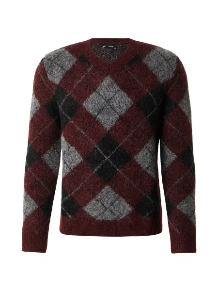 GAP Pulover gri amestecat / roşu închis negru