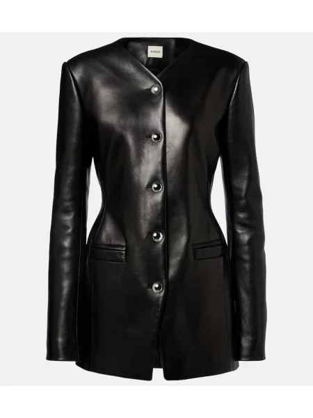 Geanta de piele Khaite negru