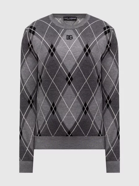 Шерстяной свитер Dolce&gabbana серый