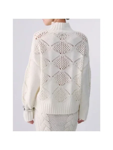 Sweter z golfem Liu Jo biały