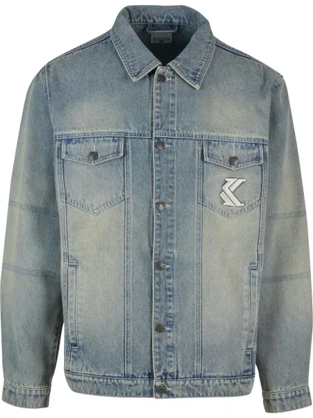 Karl Kani Prehodna jakna moder denim bela