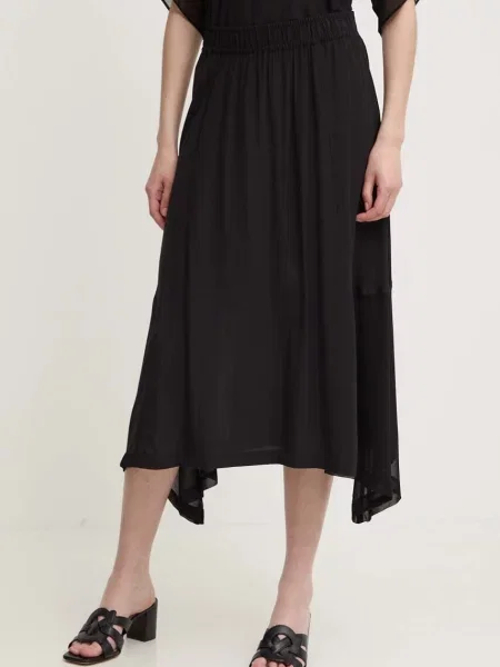 Fustă midi Dkny până la genunchi negru